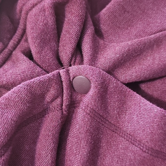 Z by Zella Shooting Star Drape Collar Cardigan Snap Sweatshirt Large Thumbholes - Picture 5 of 11